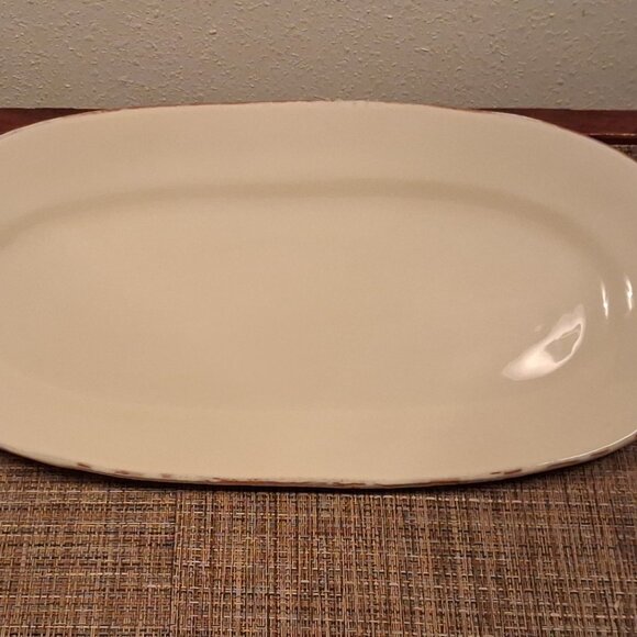 VIETRI CUCINA Cream 16 1/4" BY 7 7/8 OVAL PLATTER EUC - Picture 7 of 12
